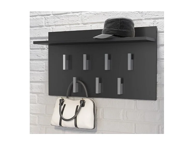 PORTE-MANTEAUX AVEC ÉTAGÈRE 2F - NOIR