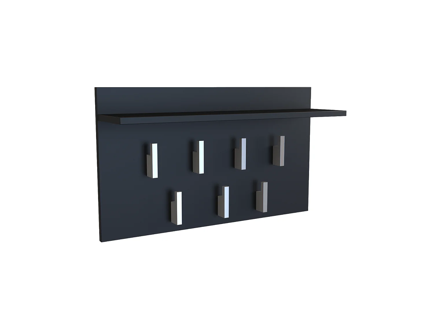 PORTE-MANTEAUX AVEC ÉTAGÈRE 2F - NOIR