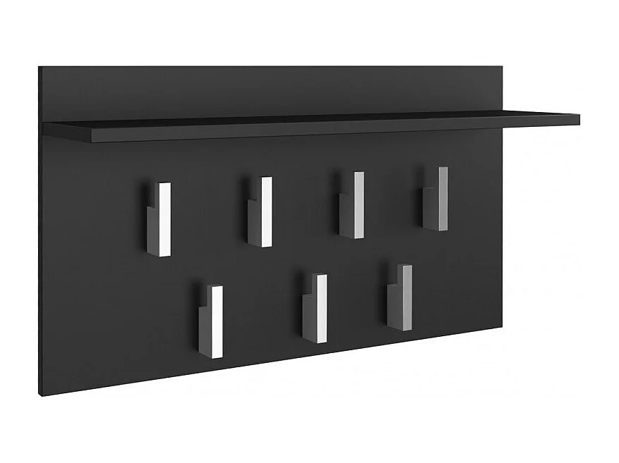 PORTE-MANTEAUX AVEC ÉTAGÈRE 2F - NOIR