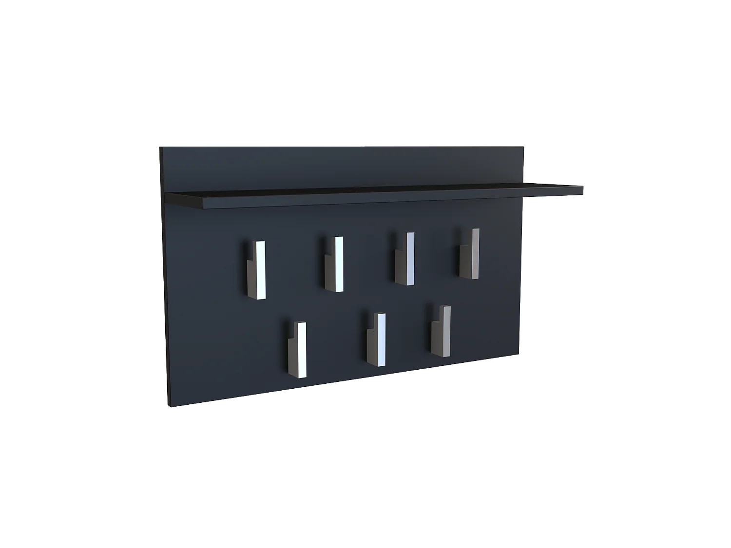 Wieszak Na Ubrania 2F | Czarny | 70x20x40 cm | Nowoczesny Wieszak z Półką