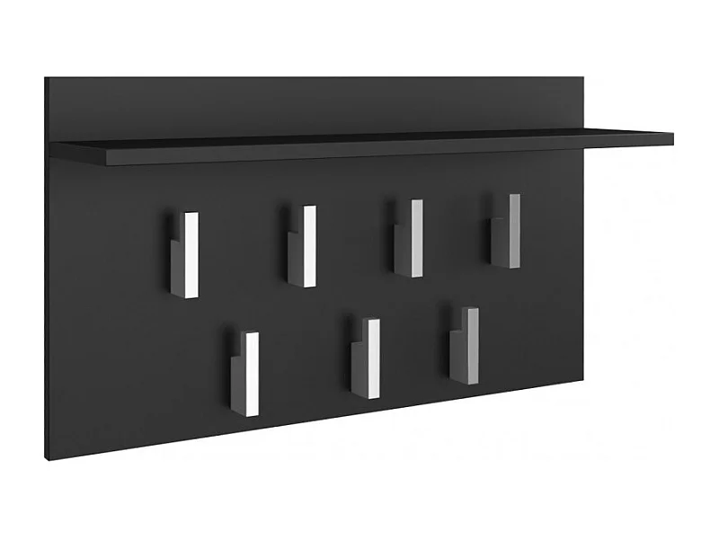 PORTE-MANTEAUX AVEC ÉTAGÈRE 2F - NOIR