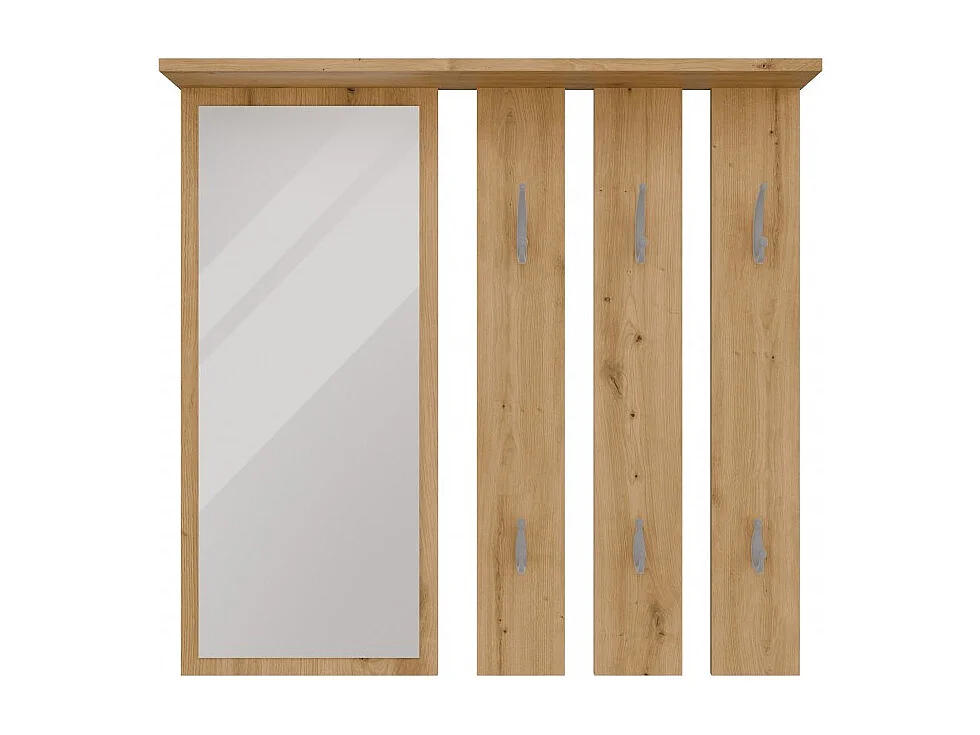 Wieszak Opal | Dąb Artisan |  85x15x82 | Lustro z Półką i Wieszakami