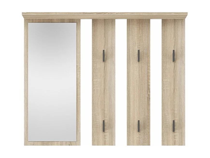 Wieszak Parma | Dąb Sonoma | 100x15x81.5 cm | Lustro i Wieszaki