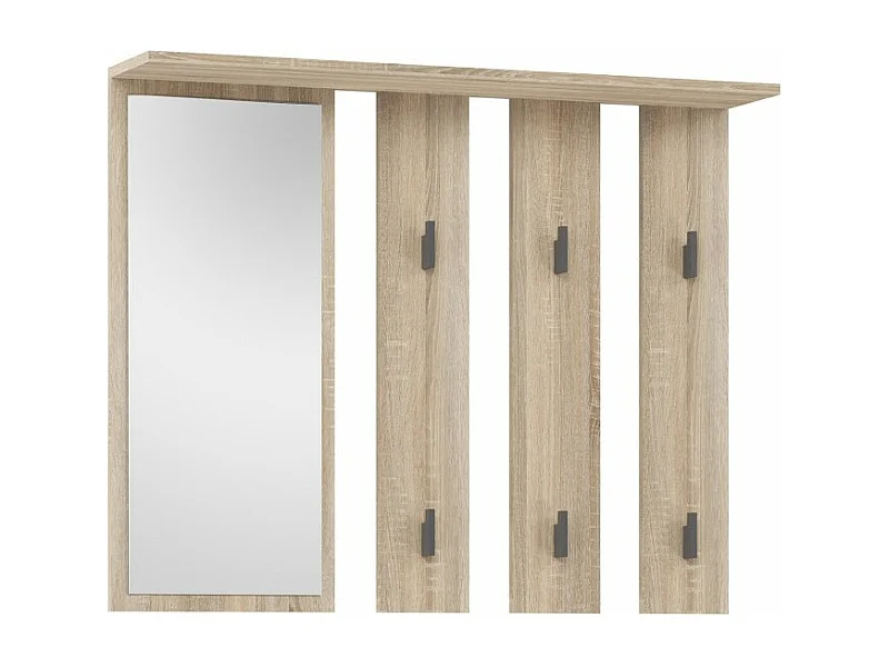 Wieszak Parma | Dąb Sonoma | 100x15x81.5 cm | Lustro i Wieszaki