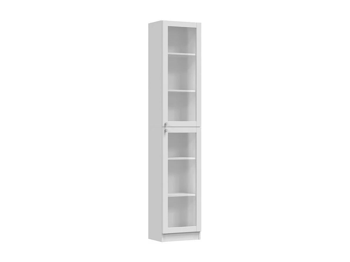 Witryna PAFOS | Biała, Szklane Drzwi | 40x31x200 cm | Biuro, Salon