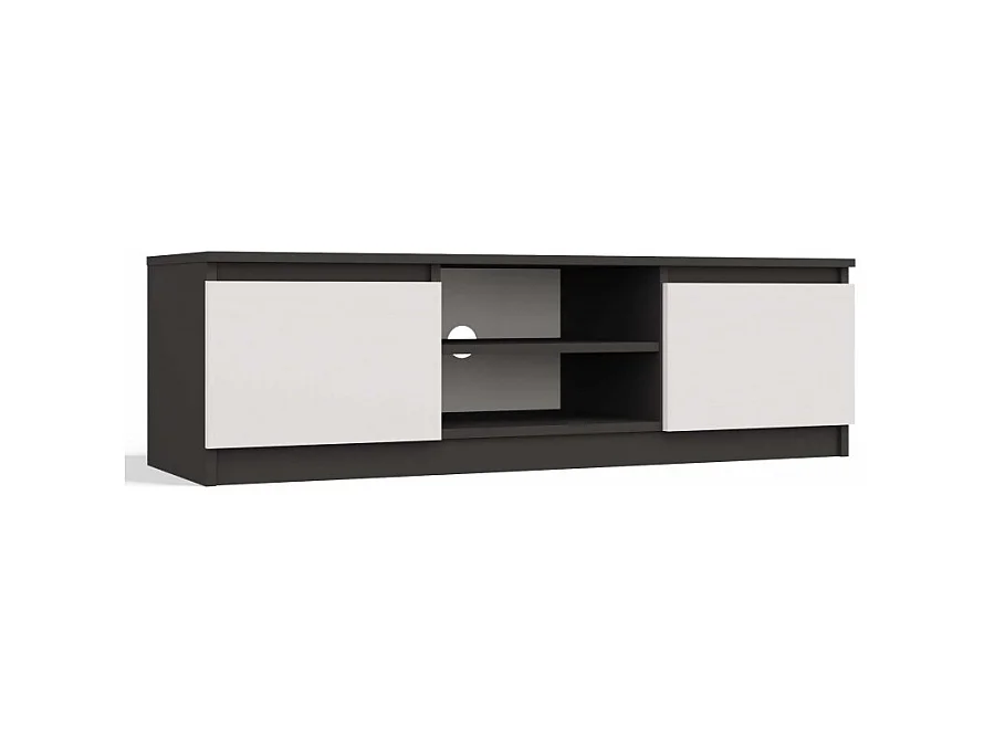 TIVOLI - Mobile TV in stile moderno - 120x40x36 cm - 2 nicchie + 2 ante - Antracite e bianco