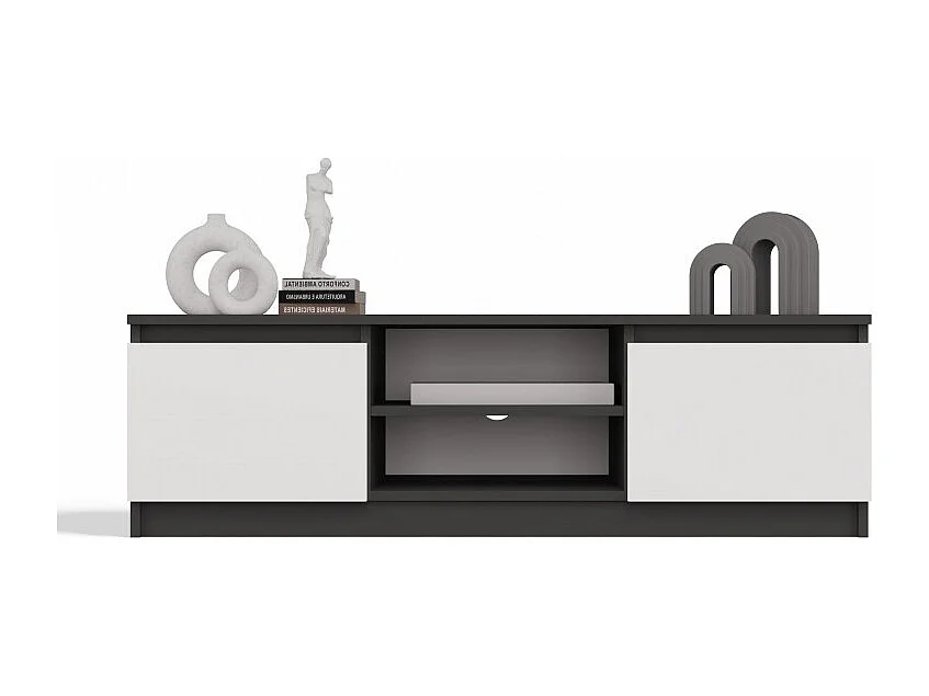 MALWA 120 TV-Möbel - 120 x 40 x 36 cm - Anthrazit / Weiß