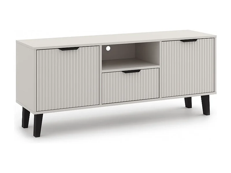 Szafka RTV Scandi 2D1S SLIM | Kaszmir | 140x39x58 cm | Nowoczesny design