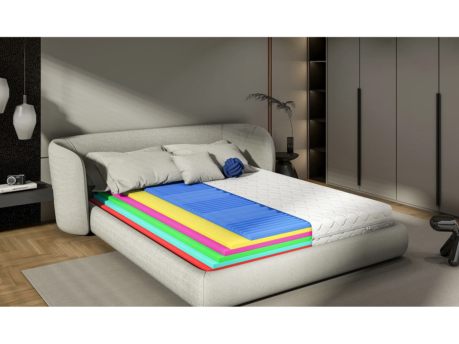 Matelas en mousse Eco Complex120x200 avec couche massante et housse amovible