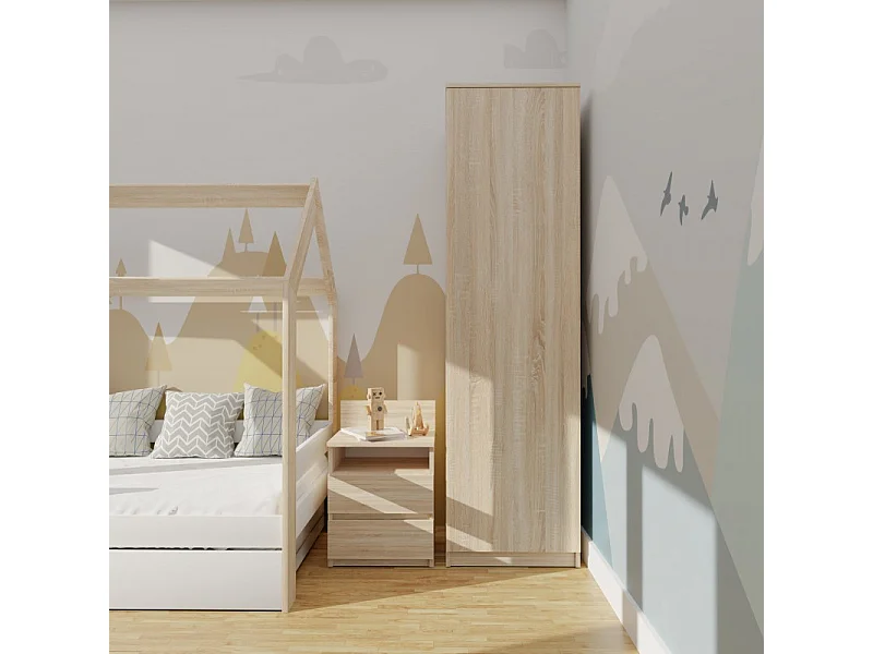 Szafa Malwa SD-50 | Dąb Sonoma | 50x50x180 cm |Szafa z Systemem TIP-ON