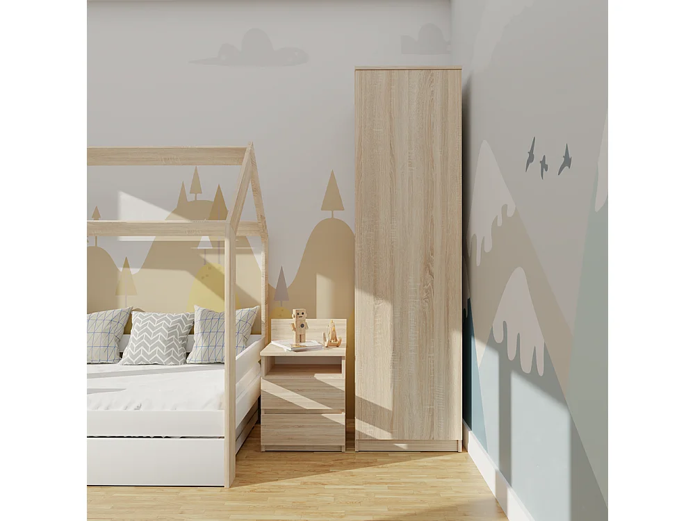 Szafa Malwa SD-50 | Dąb Sonoma | 50x50x180 cm |Szafa z Systemem TIP-ON