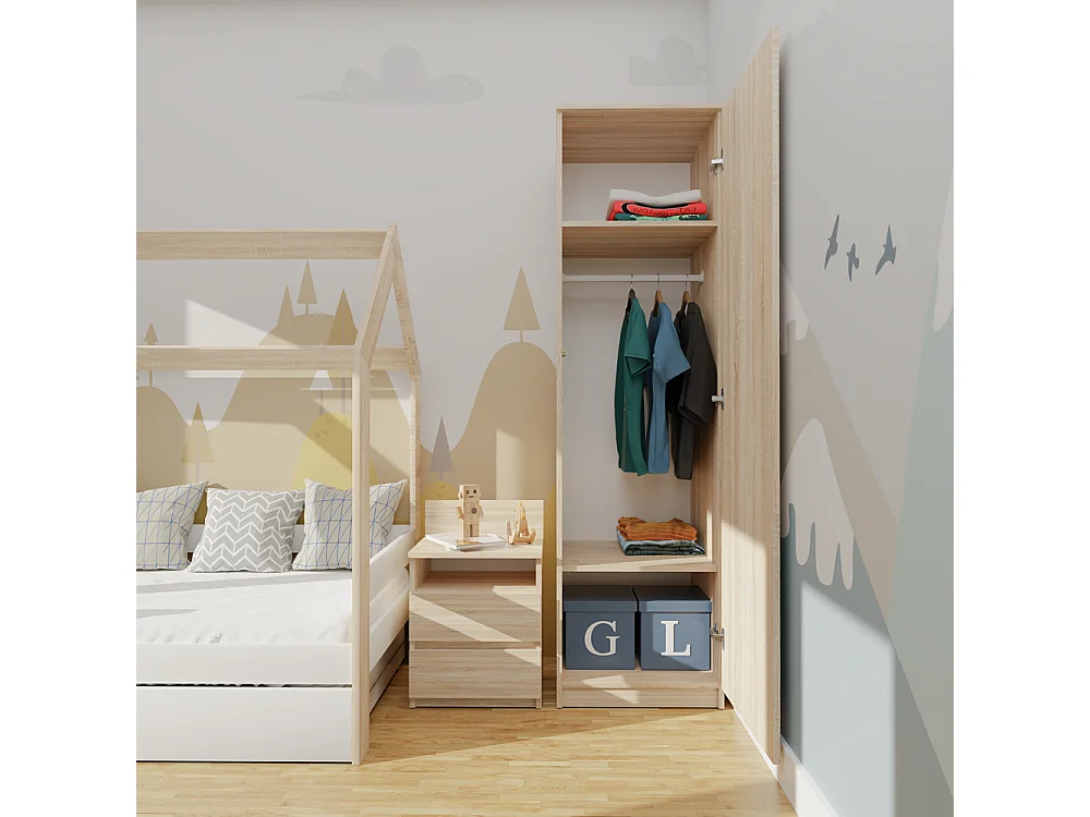 Szafa Malwa SD-50 | Dąb Sonoma | 50x50x180 cm |Szafa z Systemem TIP-ON