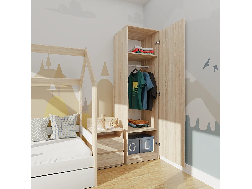 Szafa Malwa SD-50 | Dąb Sonoma | 50x50x180 cm |Szafa z Systemem TIP-ON