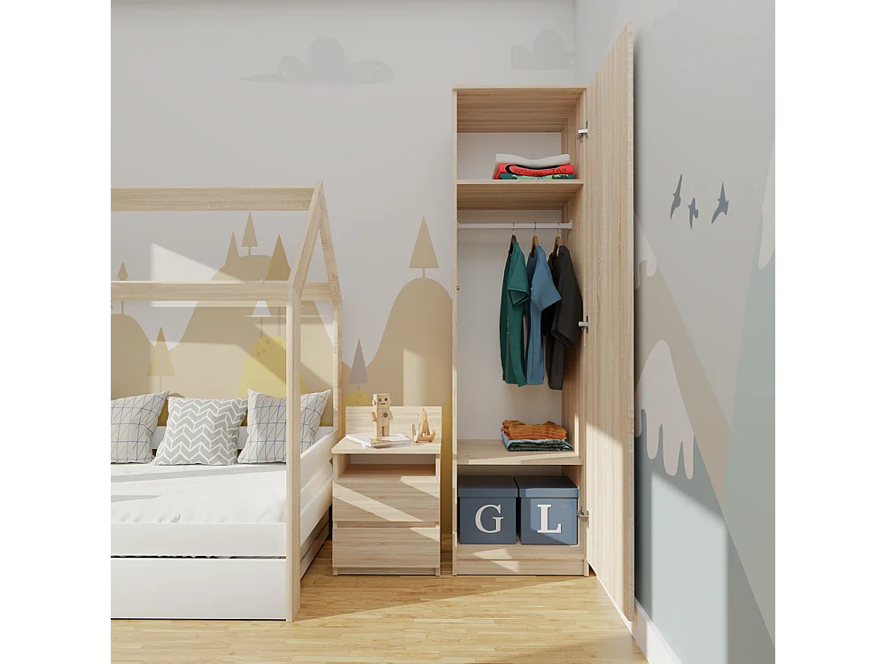 Szafa Malwa SD-50 | Dąb Sonoma | 50x50x180 cm |Szafa z Systemem TIP-ON