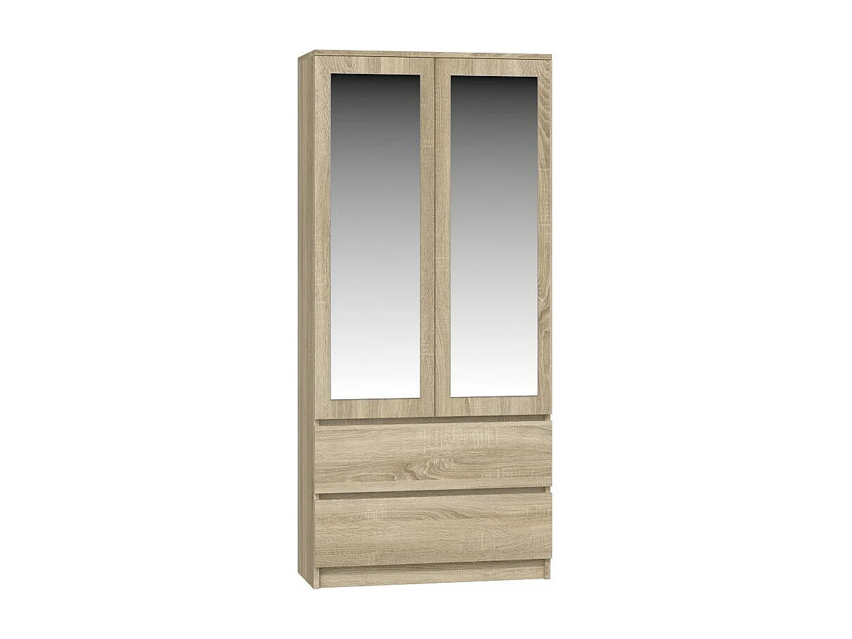 Szafa Malwa SS-90L | Dąb Sonoma| 90x50x180 | Szafa, Lustra, 2 Szuflady