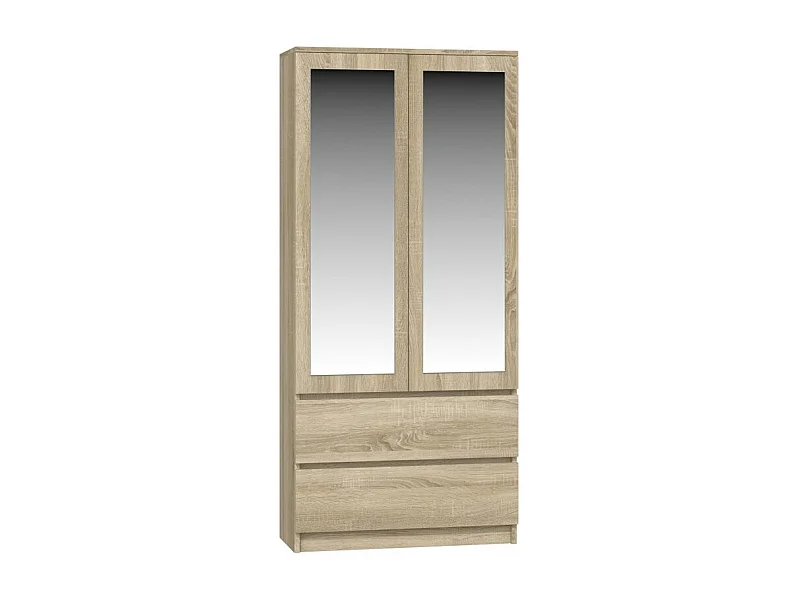 Szafa Malwa SS-90L | Dąb Sonoma| 90x50x180 | Szafa, Lustra, 2 Szuflady