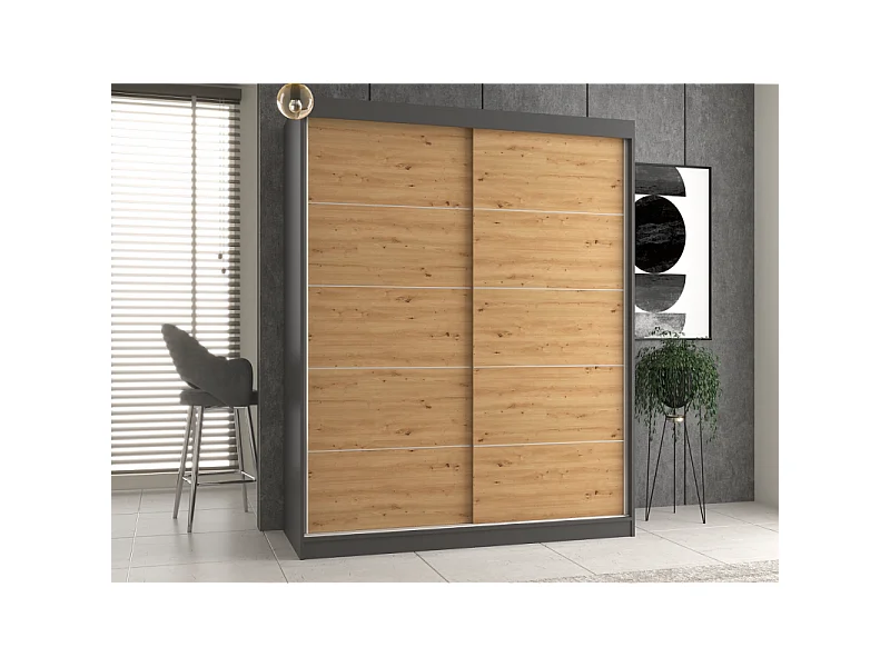 Szafa Iga 160 | Dąb Artisan | 160x61x200 cm |Szafa Przesuwna