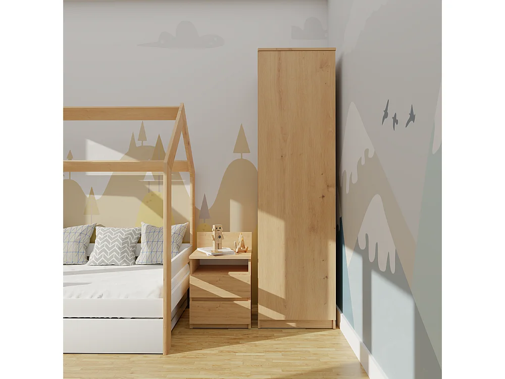 Szafa Malwa SD-50 | Dąb Artisan  | 50x50x180 cm |Szafa z Systemem TIP-ON