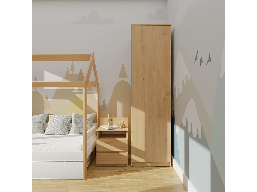 Szafa Malwa SD-50 | Dąb Artisan  | 50x50x180 cm |Szafa z Systemem TIP-ON