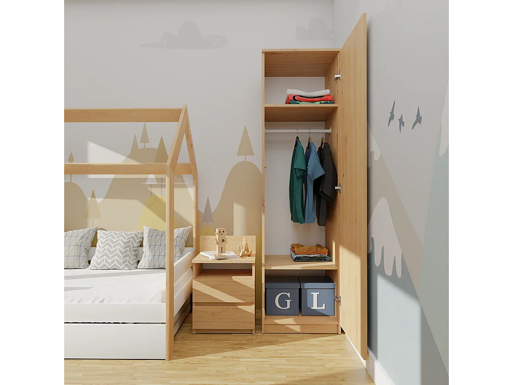 Szafa Malwa SD-50 | Dąb Artisan  | 50x50x180 cm |Szafa z Systemem TIP-ON