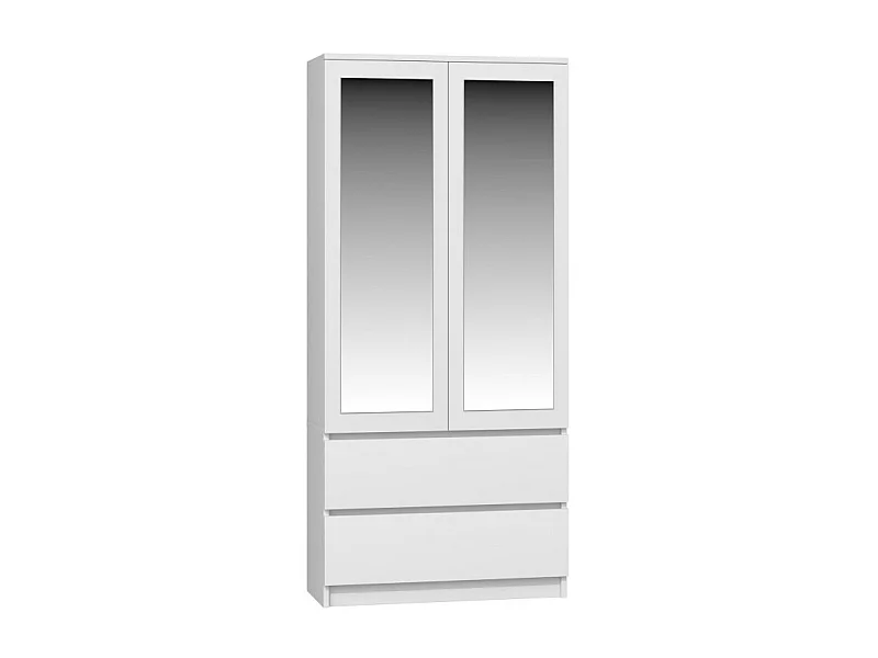 Szafa Malwa SS-90L | Biały | 90x50x180 | Szafa, Lustra, 2 Szuflady