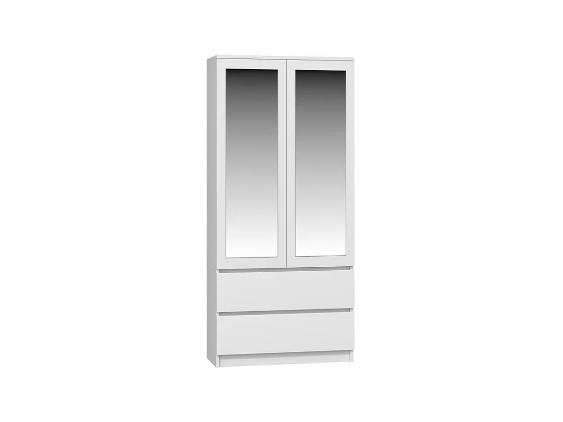 Szafa Malwa SS-90L | Biały | 90x50x180 | Szafa, Lustra, 2 Szuflady
