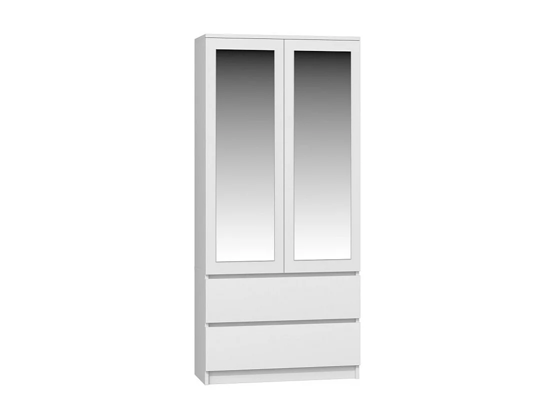 Szafa Malwa SS-90L | Biały | 90x50x180 | Szafa, Lustra, 2 Szuflady