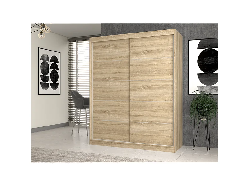 Szafa Iga 160 |  Dąb Sonoma | 160x61x200 cm |Szafa Przesuwna