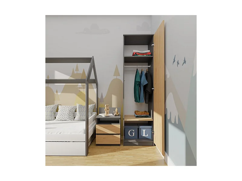 Armoire Malwa SD-50 - ANTHRACITE/ARTISAN