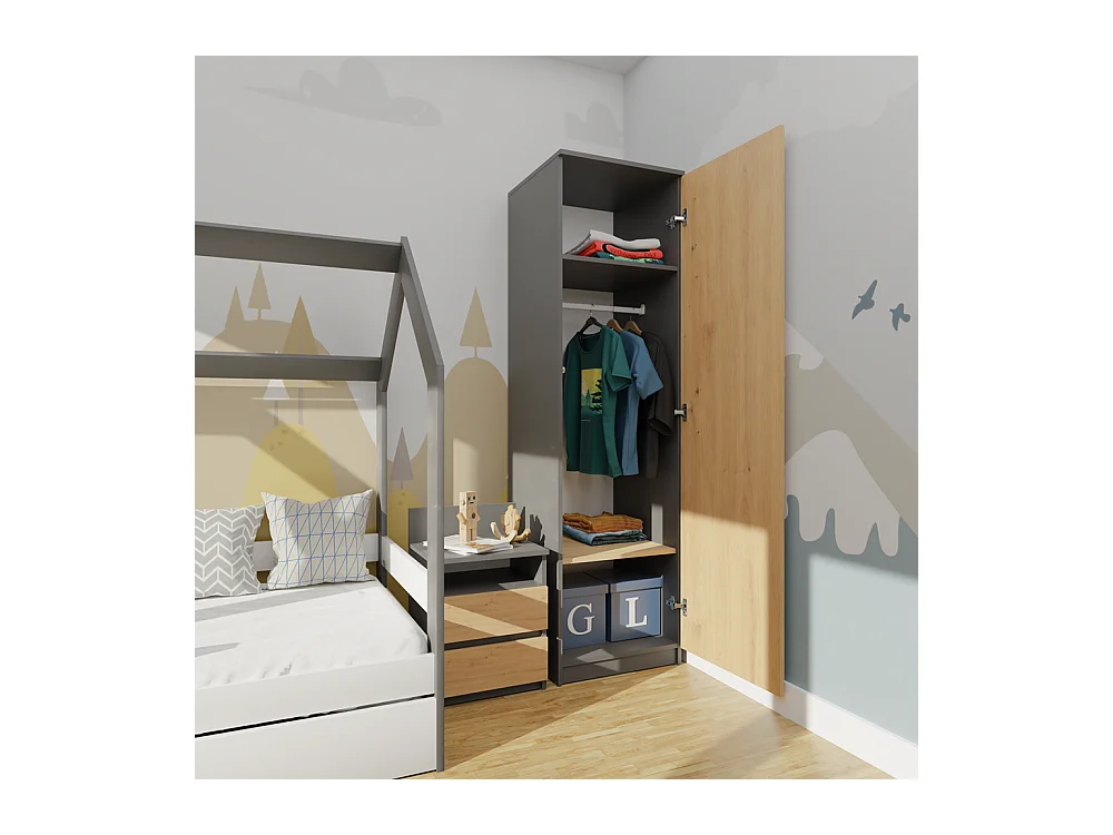 Armoire Malwa SD-50 - ANTHRACITE/ARTISAN