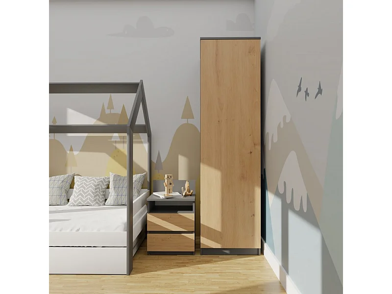 Armoire Malwa SD-50 - ANTHRACITE/ARTISAN