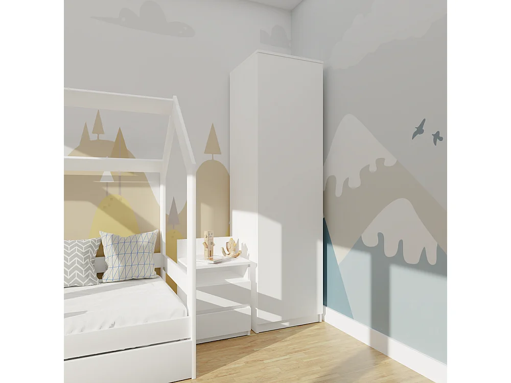 Szafa Malwa SD-50 | Biała|  50x50x180 cm |Szafa z Systemem TIP-ON