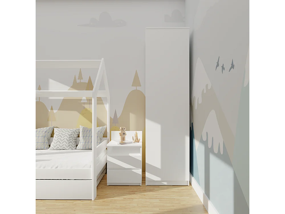 Szafa Malwa SD-50 | Biała|  50x50x180 cm |Szafa z Systemem TIP-ON