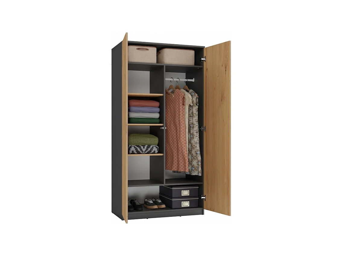 Armoire Malwa SD-90 - ANTHRACITE/ARTISAN