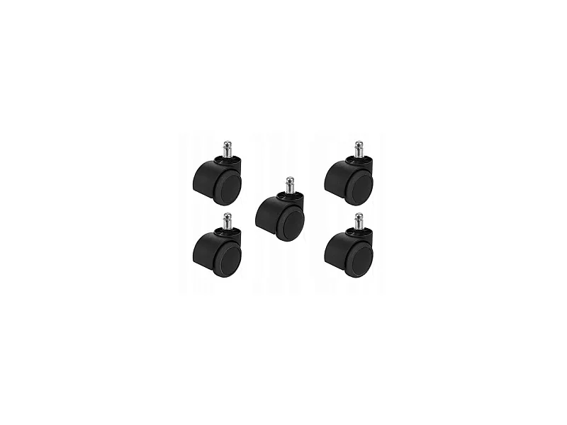 ROULETTES EN CAOUTCHOUC POUR FAUTEUIL PIVOTANT - NOIR