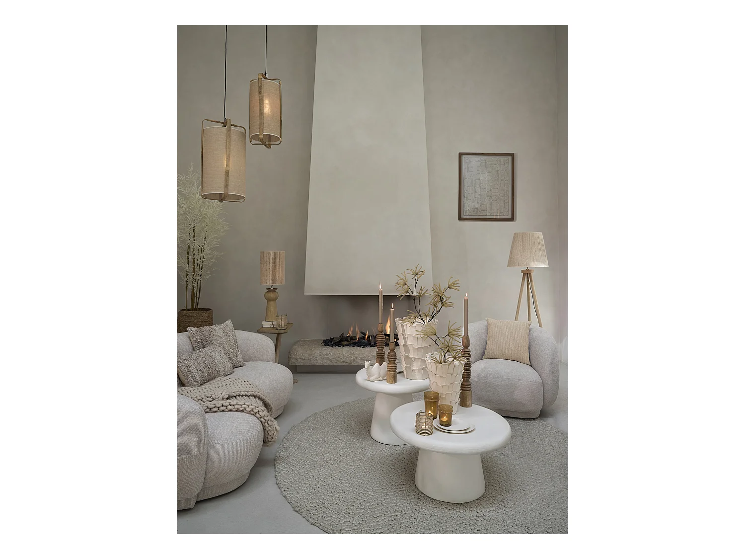 Vloerlamp ILIAS - Ø52x122cm - Bruin