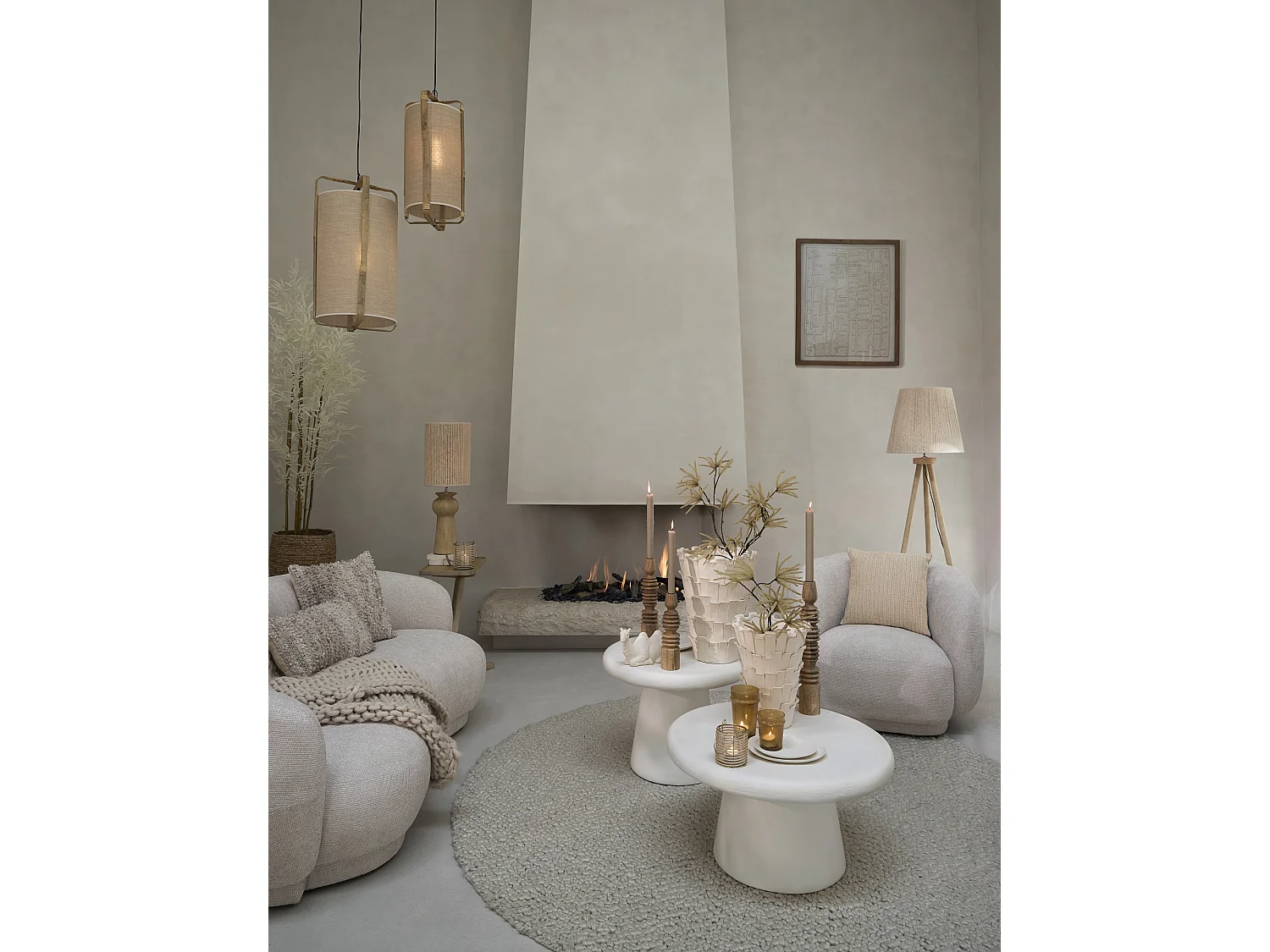 Vloerlamp ILIAS - Ø52x122cm - Bruin