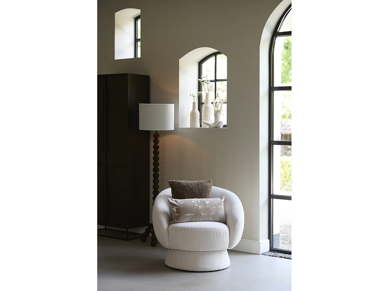 Lampadaire VEGLIO - Ø35x130cm - Marron