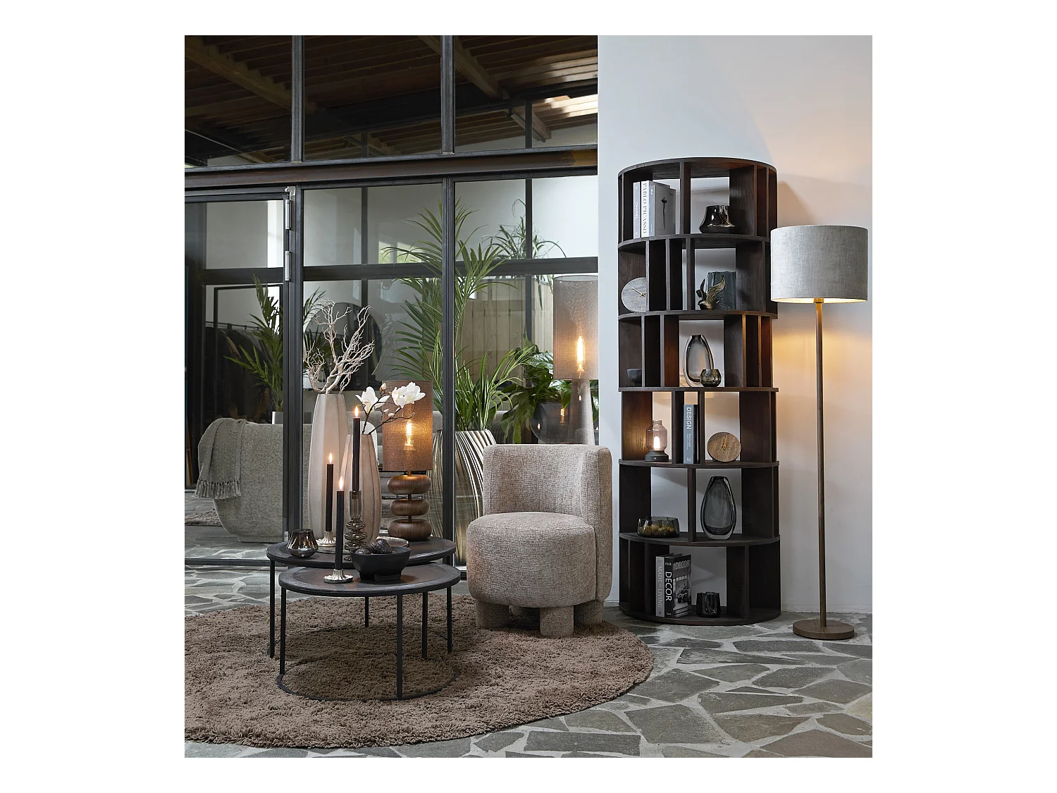 Lampadaire WASHINGTON - Ø25x148,5cm - Marron