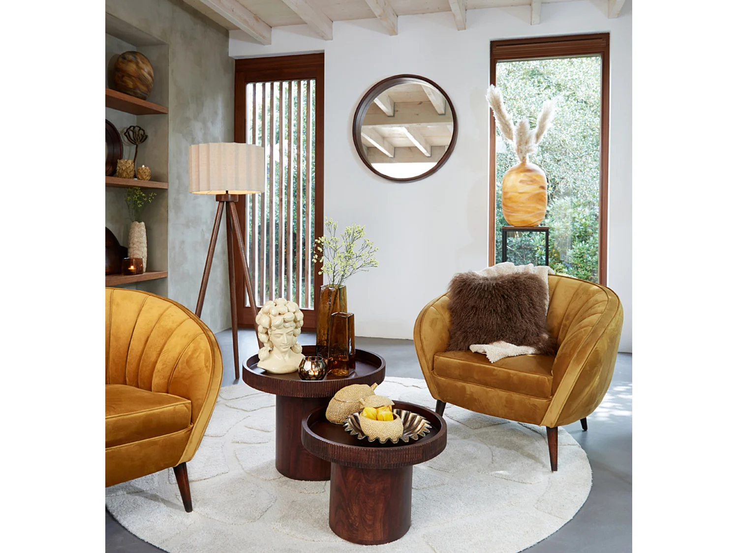 Lampadaire ILIAS - Ø52x122cm - Marron