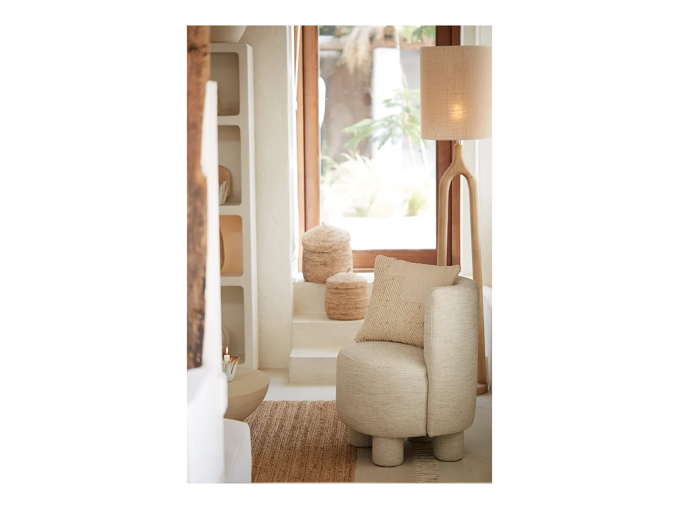 Lampadaire XITTA - Ø30x135cm - Marron