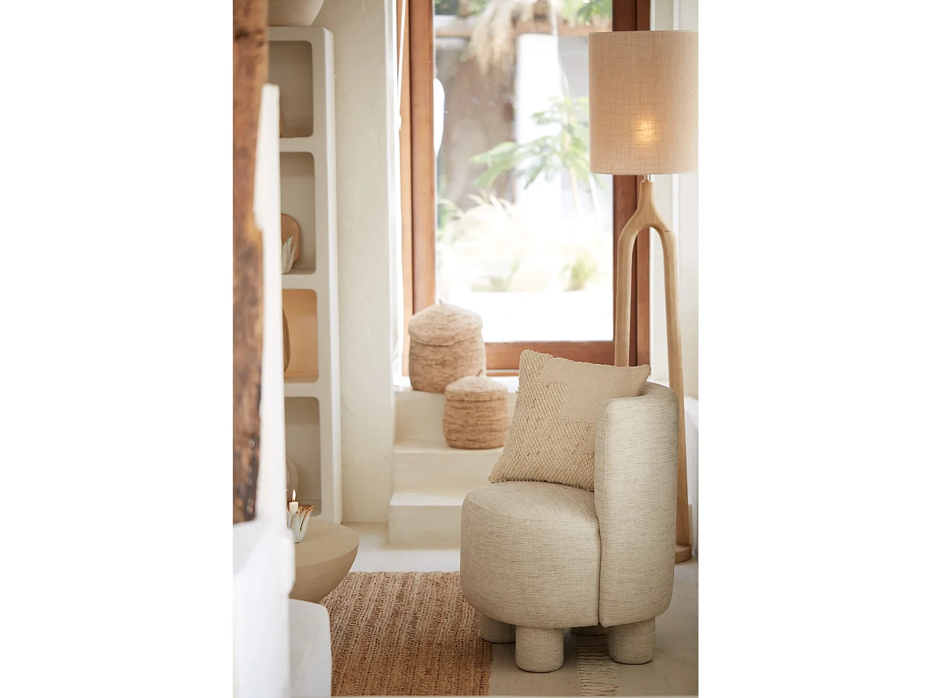 Lampadaire XITTA - Ø30x135cm - Marron