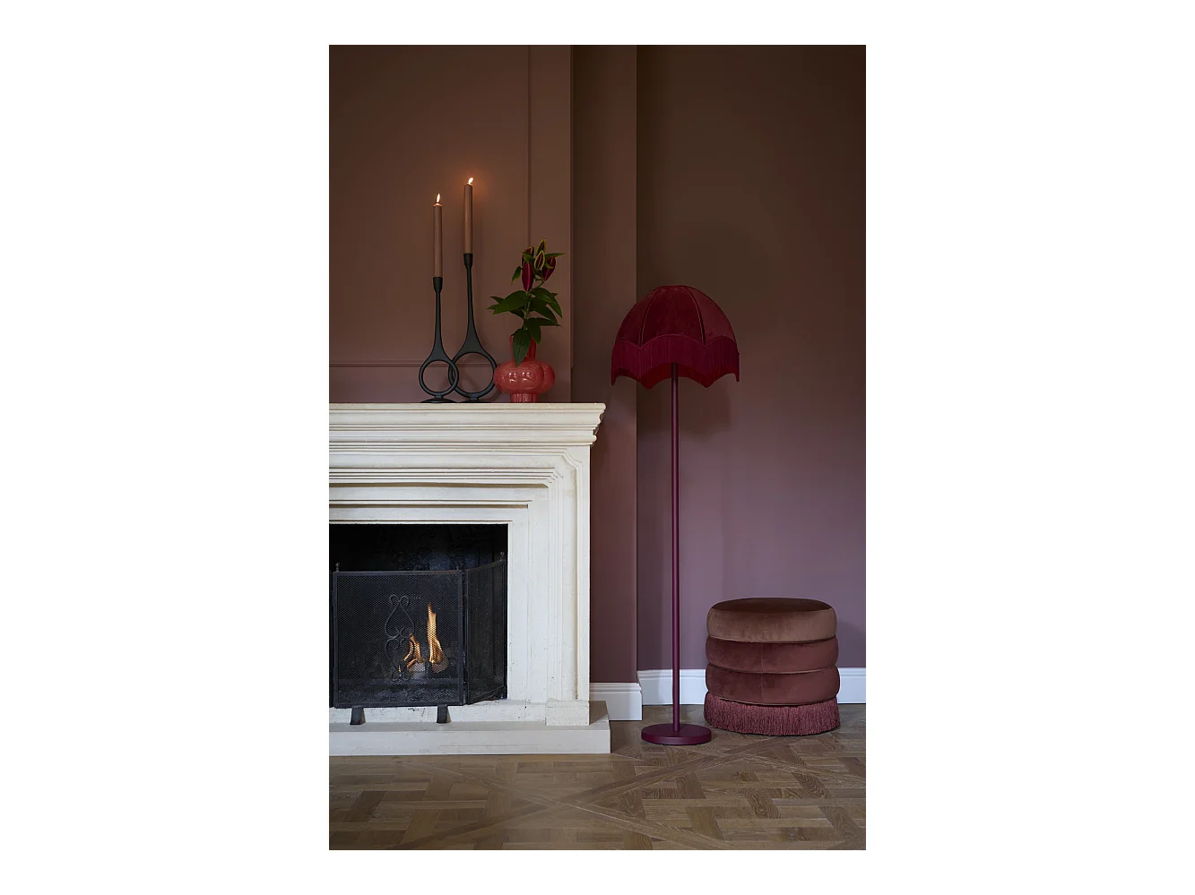 Lampadaire WASHINGTON - Ø25x148,5cm - Rouge