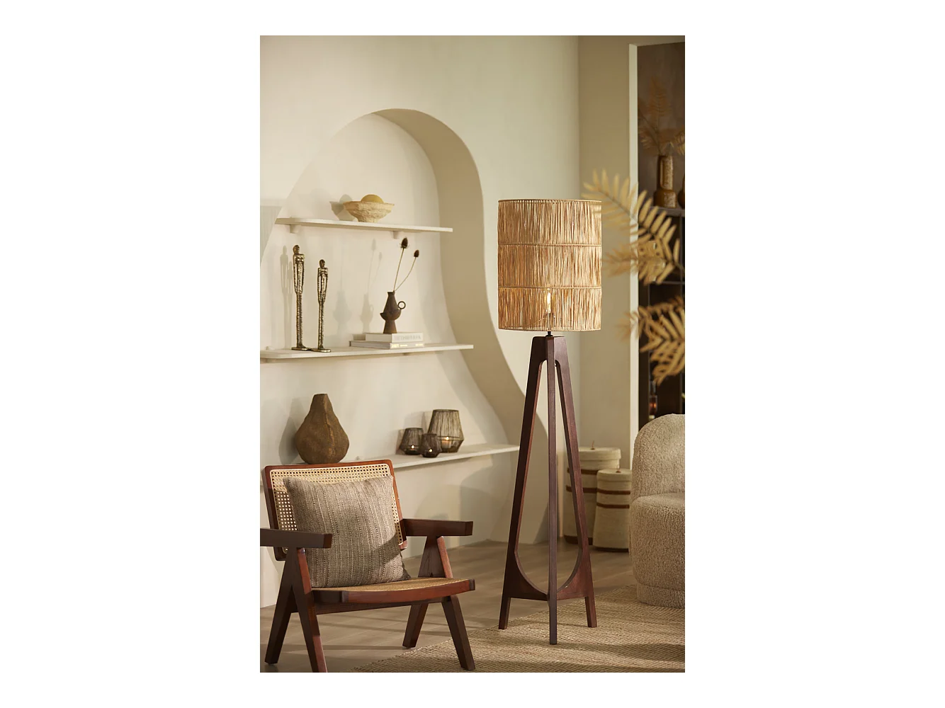 Vloerlamp TROINA - Ø35x110cm - Bruin