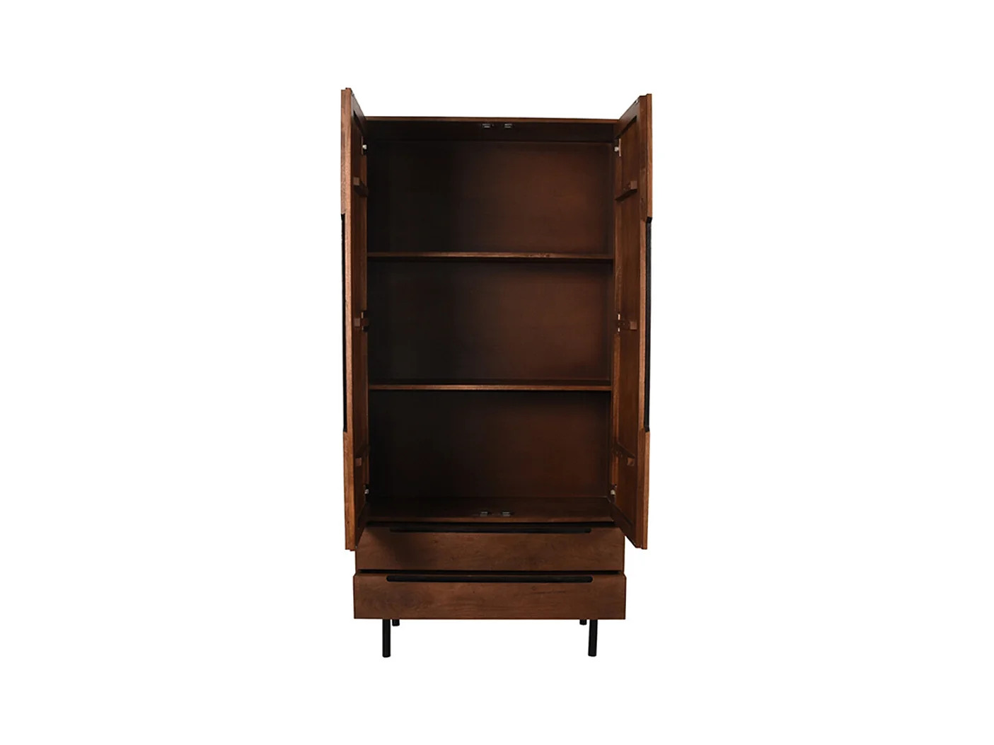 Bergkast Rio - Espresso - Mangohout - 2-Deurs - 200 cm