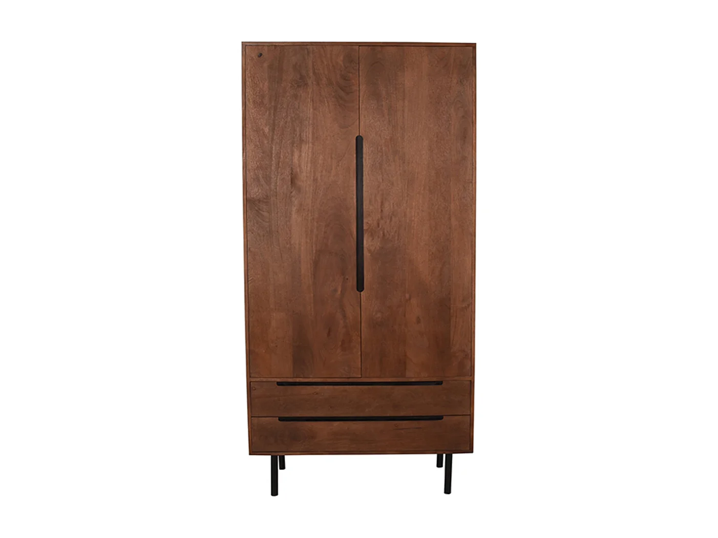 Bergkast Rio - Espresso - Mangohout - 2-Deurs - 200 cm