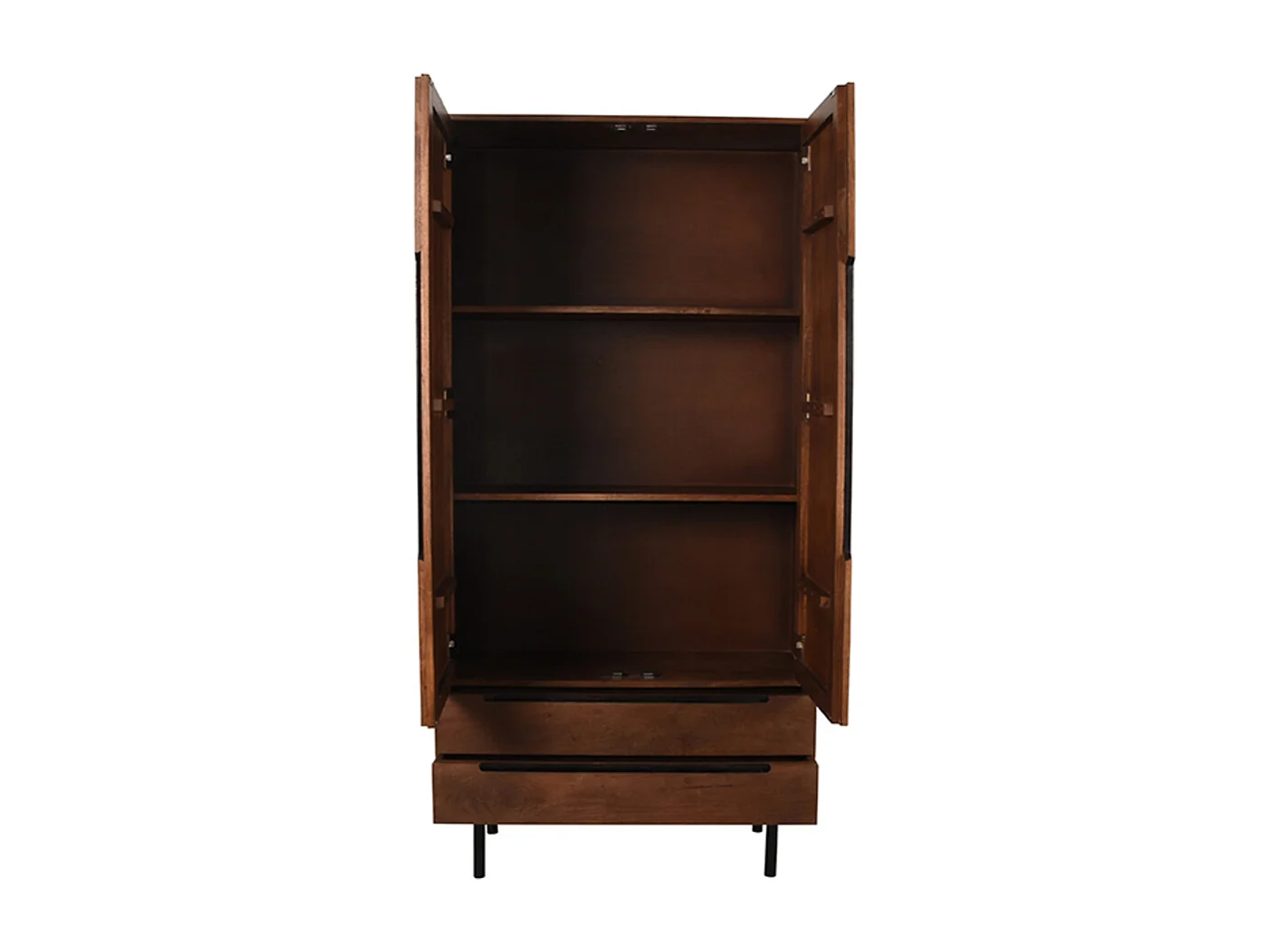 Bergkast Rio - Espresso - Mangohout - 2-Deurs - 200 cm