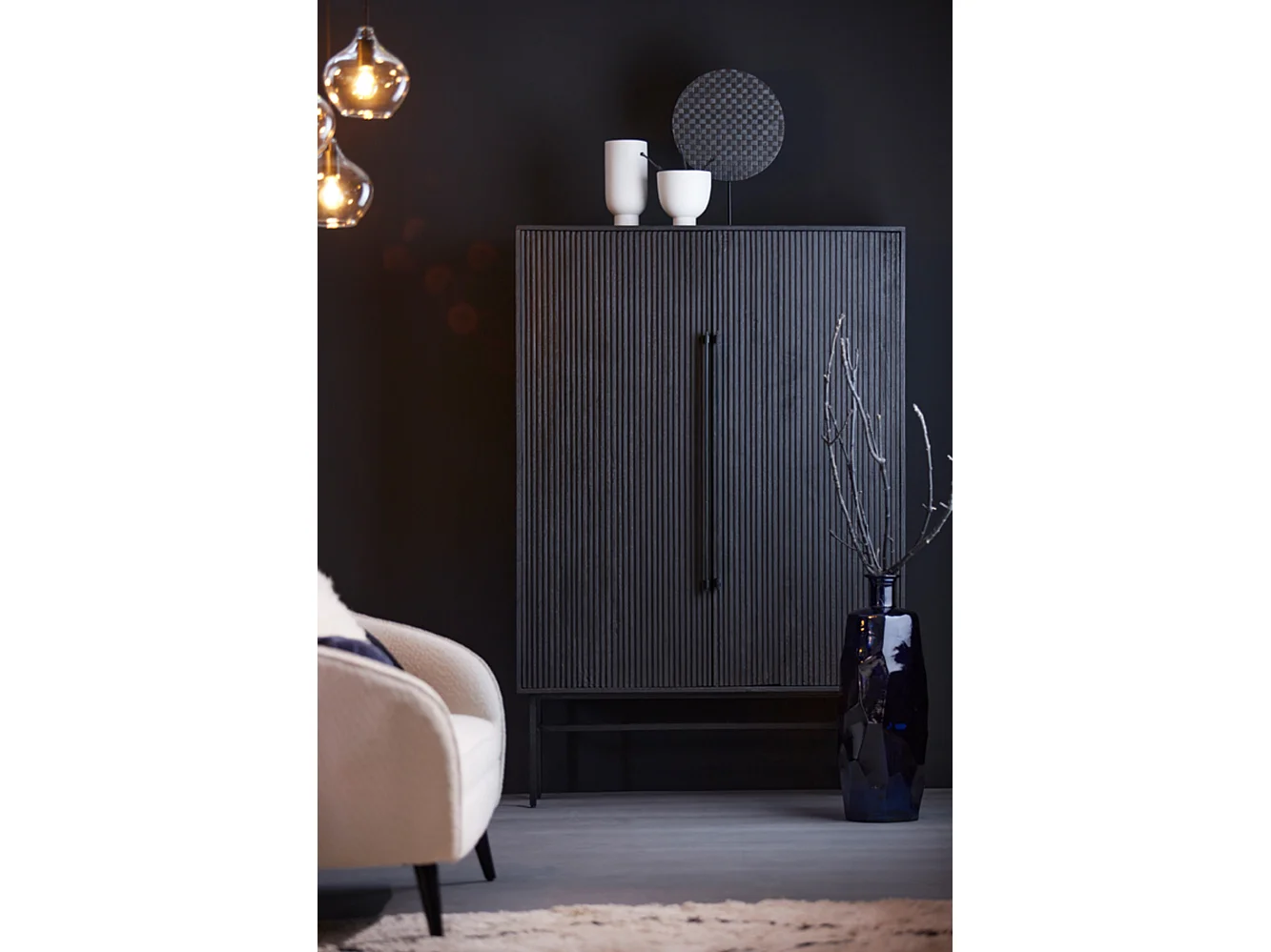 Schrank ABAGE - 120x40x180cm - Schwarz