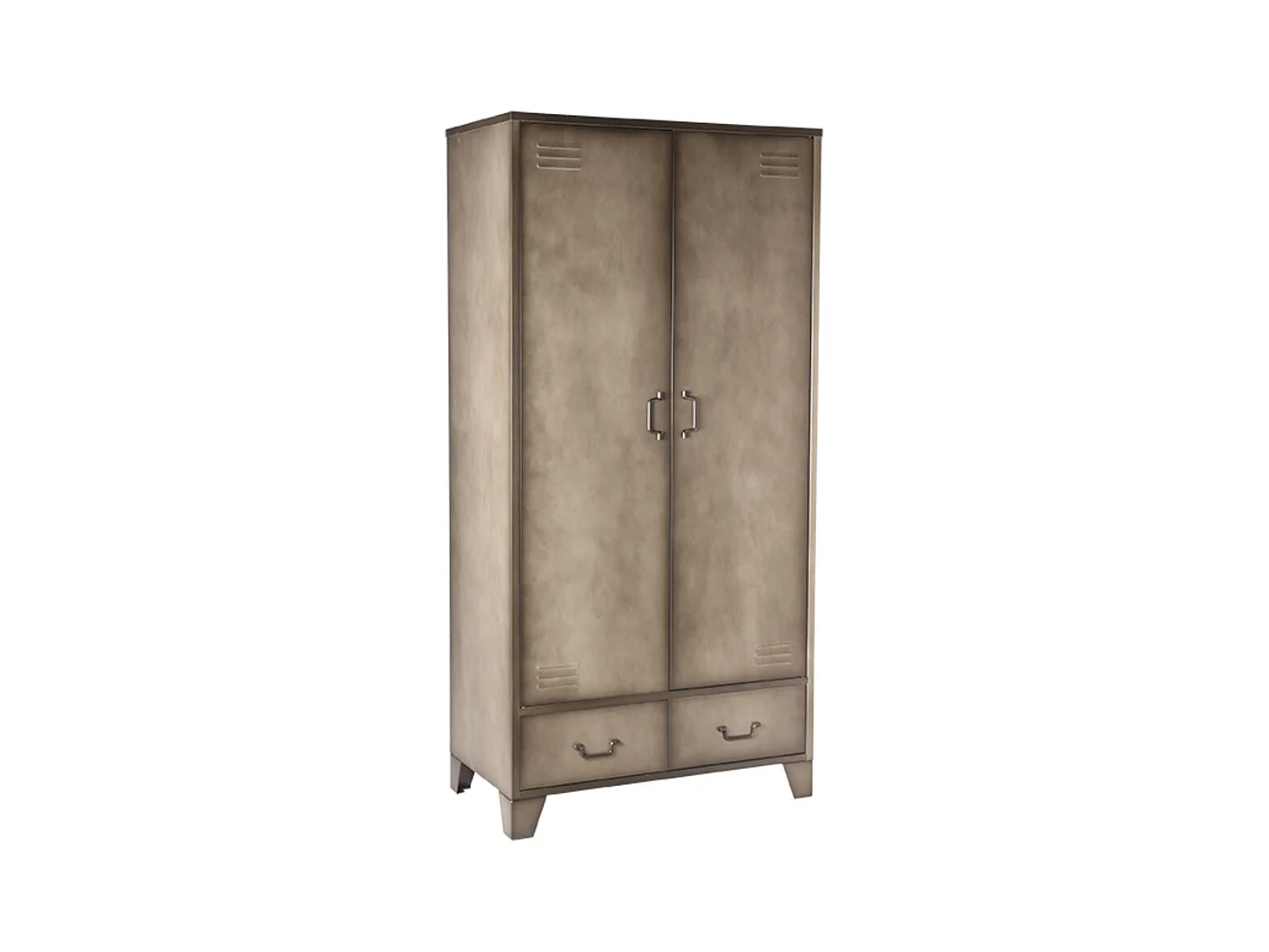 Armoire de rangement Fence - Métal vintage - Métal - 2 portes - 185 cm