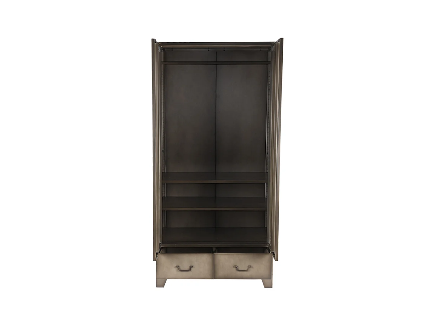 Armoire de rangement Fence - Métal vintage - Métal - 2 portes - 185 cm